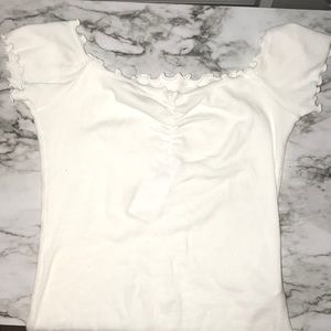 hollister off the shoulder crop top